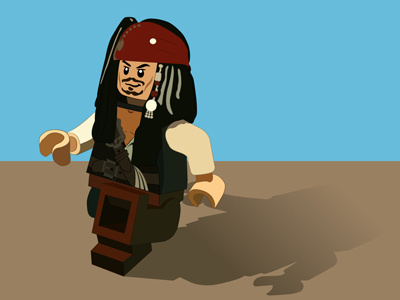 Lego Jack Sparrow design illustration