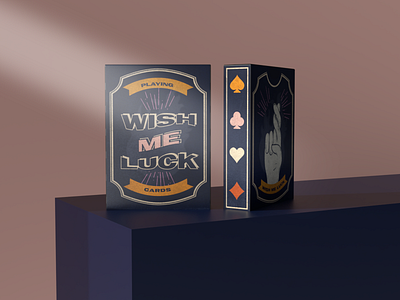 Wish Me Luck Playing Cards 3d branding cards colorful deck design dimension game illustration logo luck mockup packaging playing cards wish