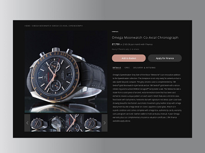 Tidying up product pages dark ecommerce luxury product page shopify watch