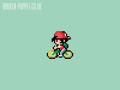 #4 Red bike | On the open road aseprite bike gameboy pixel pixel art pixelart pokemon pokemon blue pokemon red red