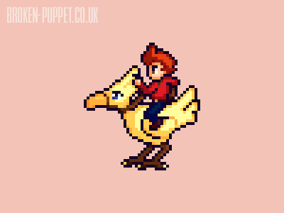 #16 Quill | A different companion! aseprite chocobo eagle island final fantasy koji pixel art pixel dailies quill