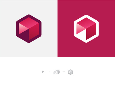 Hexagon Logo Concept branding button buy concept concept design design for sale geometry graphic design hexagon icon illustration logo logo design logos logotype pink play sign vector