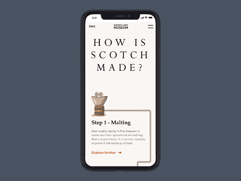 How is Scotch made? animation animation gif mobile mobile design motion scotch ui design ux ux design web design website design whiskey whisky