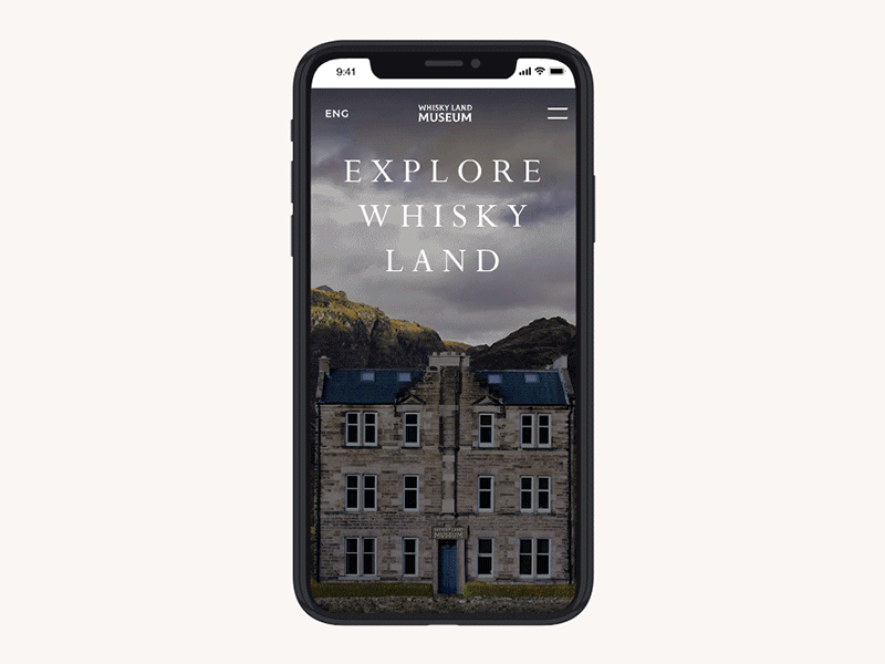 Whisky Land Museum, Mobile animation digital mobile motion ui ui design user experience ux ux design web design whiskey whisky