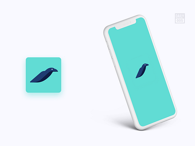 App Icon 005 app app icon app icon design app icons app ui branding crow daily daily ui dailyui design green icon illustration logo minimalist splash ui ui design