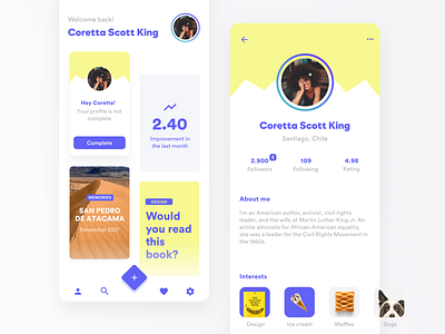 User Profile card cards cards ui daily daily ui dailyui design designs home profile profile page purple ui ui design uidesign user interface user profile yellow