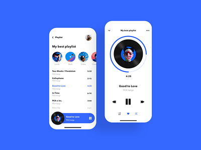 Music Player blue colors daily ui design green minimal minimalist mobile mobile app mobile design mobile ui music music app music art music player simple simplicity ui ui design