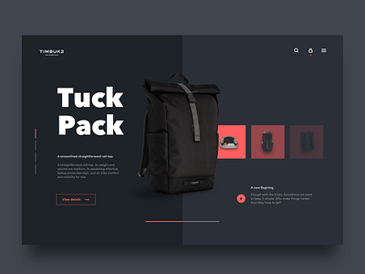 Backpack Ecommerce Website - Dark Concept backpack black color dark dark ui design desktop minimal minimalist ui ui design user interface web web design webdesign
