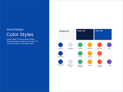 Visual Design Color Styles for Application