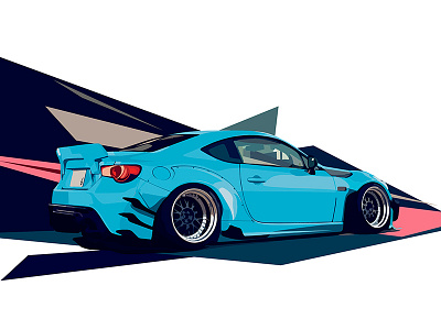 Subaru BRZ cars illustration japan jdm racing