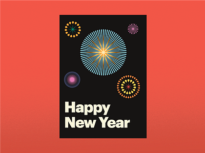 2020 fireworks new year poster
