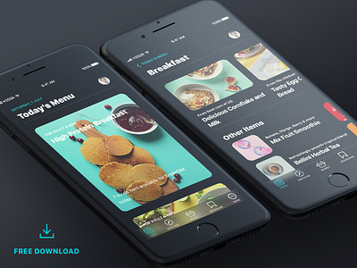 Food Dark_iOS 11 dark debut design food free free app freebie ios ios11 iphone mobile ui