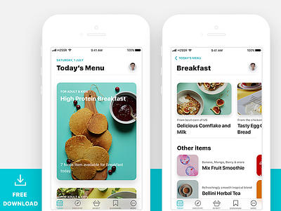 Food_Light version debut design food free free app freebie ios ios11 iphone light mobile ui