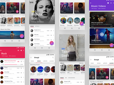 Shangit music app_04 android app application design interface minimal music play typography ui ux