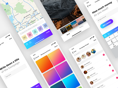 Create campaign app application campaign clean create gradient h2ssr interface ios maps post ui ux