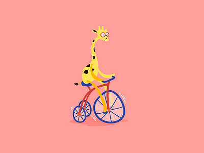 Nerd Giraffe on a Tricycle