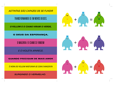 Colors black blue book characters cmyk colors ink pink yellow