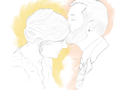 Weddding photo drawing