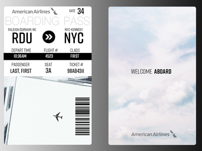 Daily UI Challenge-Boarding Pass boarding pass graphic design