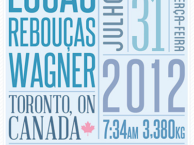 Typographic Poster 2012 baby canada newborn on poster toronto type typography