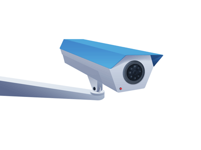 I'll be watching you. animation camera on security surveillance