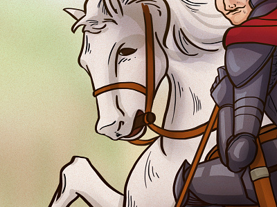 Warriors comics horse illustration painting warrior wip