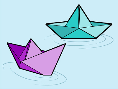 Paper Boats boat float origami paper pin ripples water