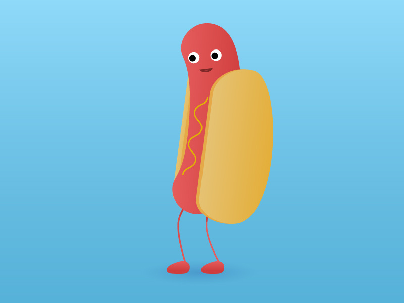 At the Drive In Eating a Hotdog drive-in nostalgia mustard character food hotdog