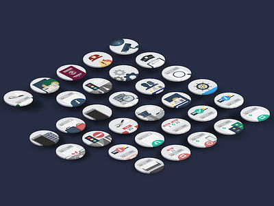 eServices Flat Icons flat government icons round services