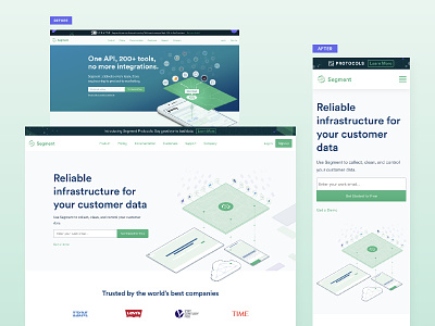 Segment homepage design branding data design homepage homepage design infrastructure responsive ui