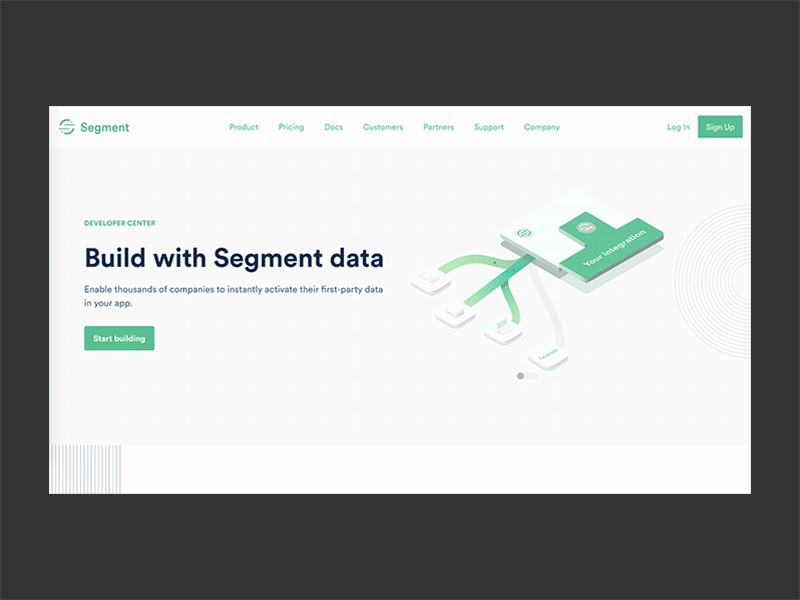 Segment Developer Center animation data design illustration ui website