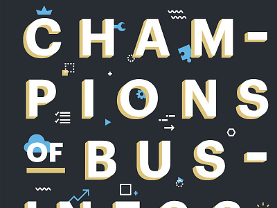 KCBJ Champions of Business cover sketch detail awards lettering news design typography