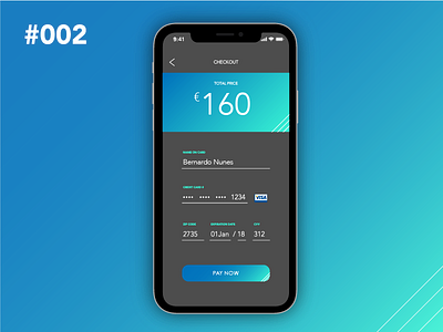 002 Credit Card Checkout - 100 UI Challenge