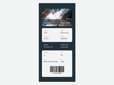 024 UI Daily Challenge - Boarding Pass 100 daily ui 100 day challenge boarding boarding pass boardingpass interface new york pass ui ui ux design