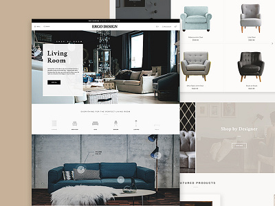 Categorypage Ergodesign category ecommerce furniture graphic design page room space web design