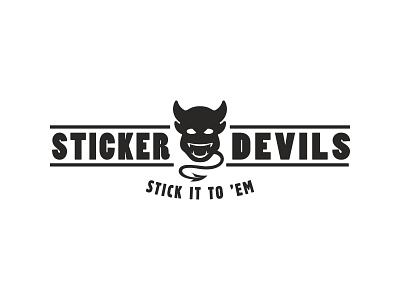 Stickerdevils devil icon lettering logo sticker stickers type