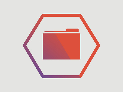 Folder folder hex hexagon icon mark orange purple