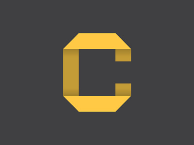 Yellow C icon letters logo mark