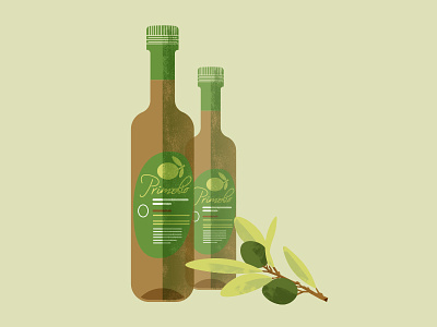 Olive Oil Illustration bottles illustration illustrator olive oil olives printed