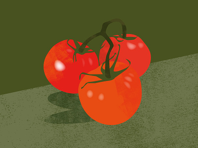 Tomato Illustration fruit green illustration illustrator red tomato tomatoes veg