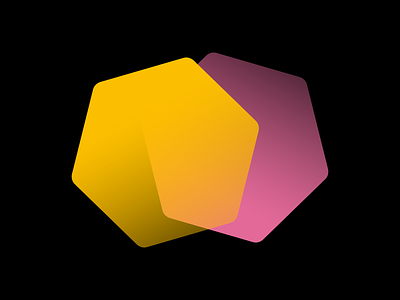 Hexagons grad gradients hex hexagons interlocking orange pink shapes yellow