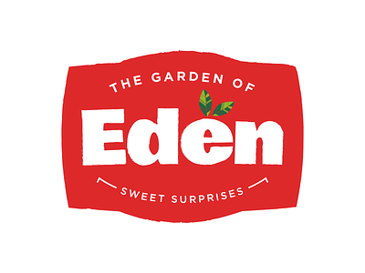 Garden of Eden eden food label leaves logo mark monogram red stamp sticker