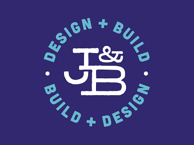J&B Build and Design blue design identity lettering logo mark type