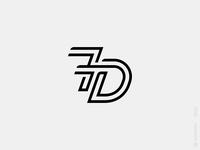 7D monogram logo monochrome monogram number