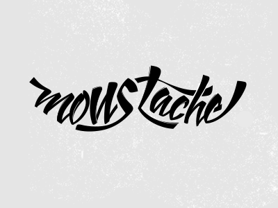 Moustache calligraphy lettering logotype script type