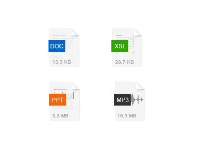 File icons attach doc file icon mp3 ppt xsl