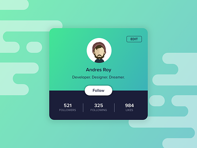 Social User Profile Card card design interface design profile social ui ux