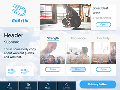 Fitness App Style Tile fitness app style tile ui design