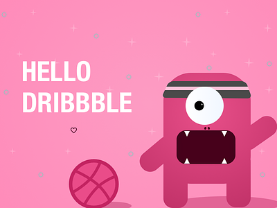 Hello Dribbble! creative debut first shot graphic hello dribbble illustration invitation thanks
