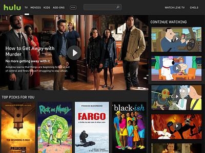 Hulu Redesign business design desktop hulu mobile movies tv ui user experience user interface web website